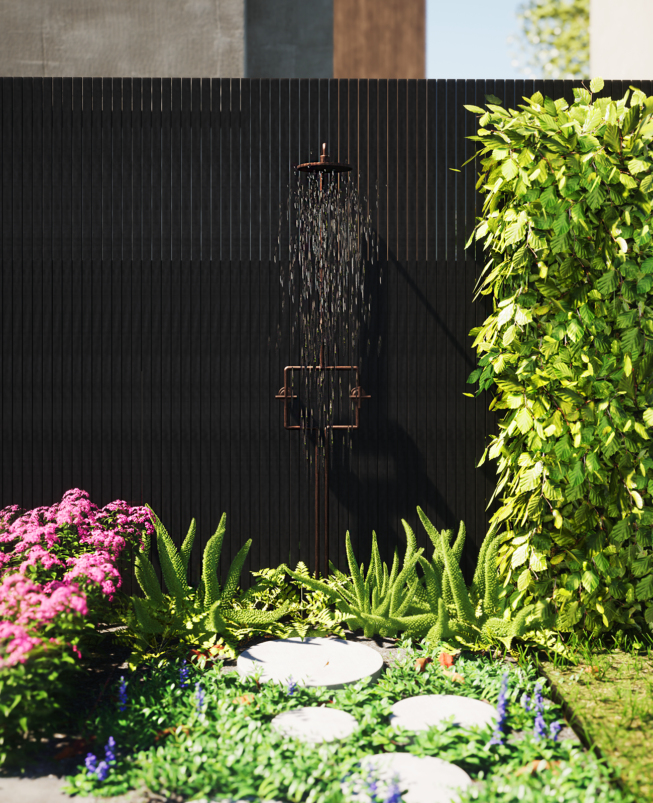 Outdoor Shower by Esjay Landscapes + Pools